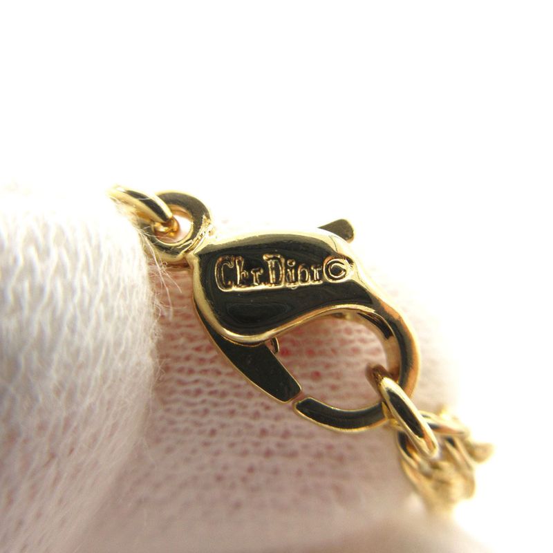 Christian Dior Vintage Logo Oval Necklace Metal Gold 0290 Christian Dior