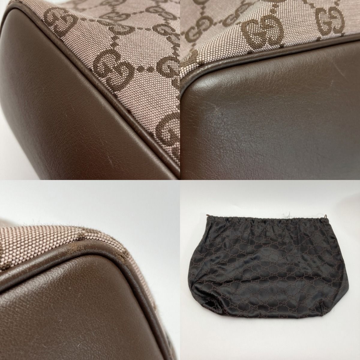 Gucci GG Canvas One Shoulder Bag 001・4288 Pink/brown Canvas X Leather with