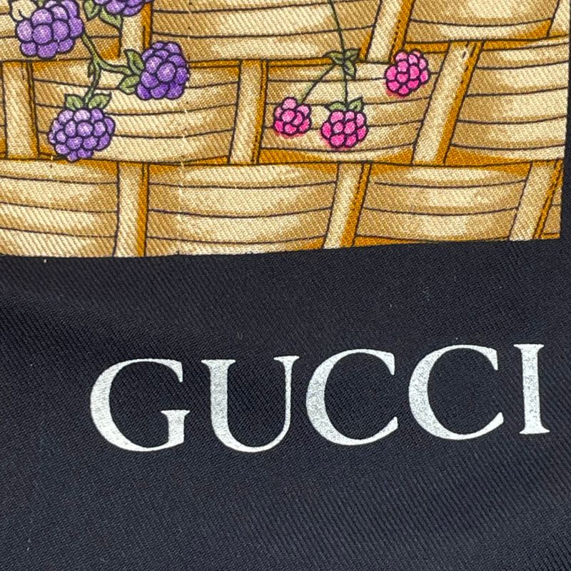 Gucci Scarf Silk Floral Pattern Multicolor