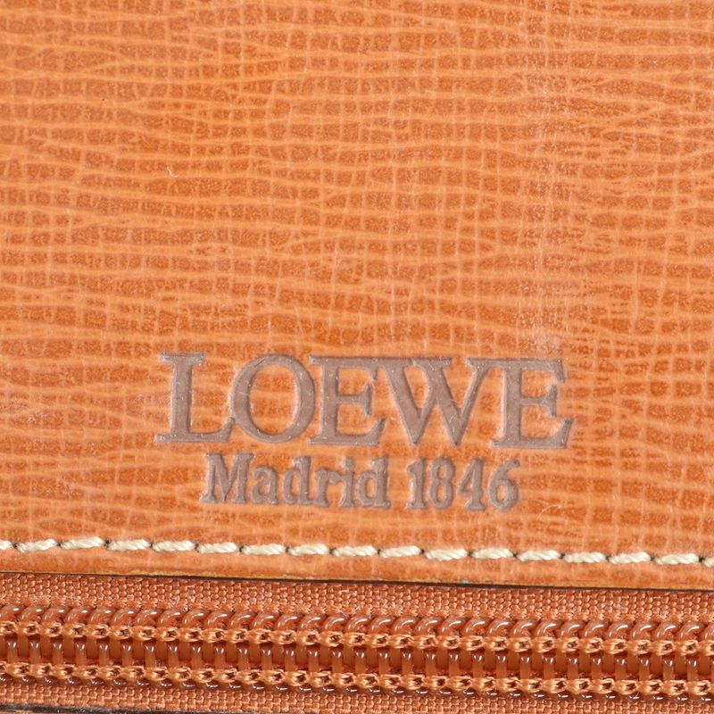 Loewe Anagram Leather Business Bag Document Bag Briefcase Tote Commuter Brown