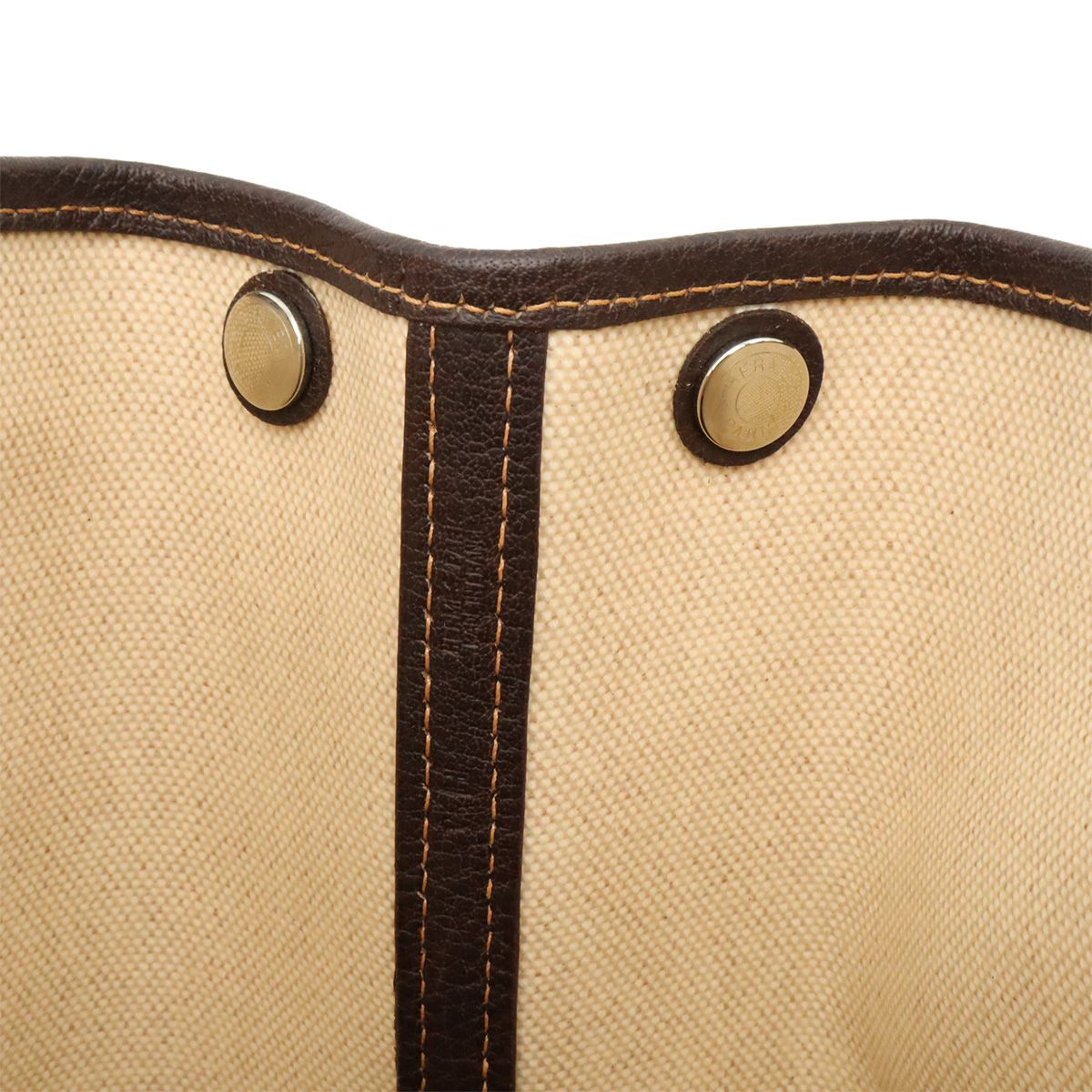 Hermes Garden Party TPM Tote Handbag Mini Bag Toile Ash Brown Brown Strap