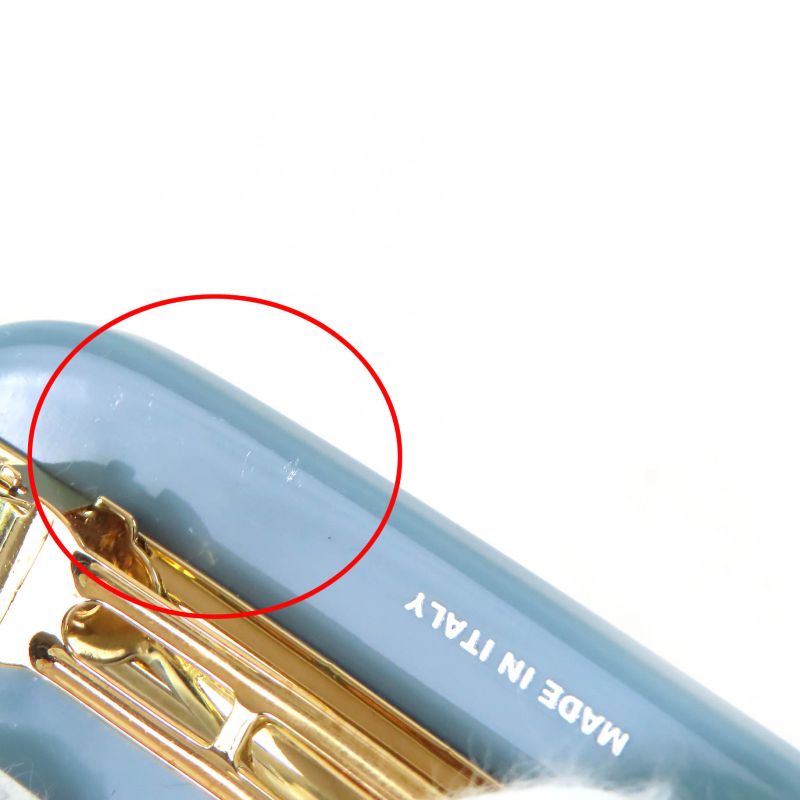 Prada 1if108 Logo Barrette Hair Clip Hairpin Hair Accessory Celeste Light Blue