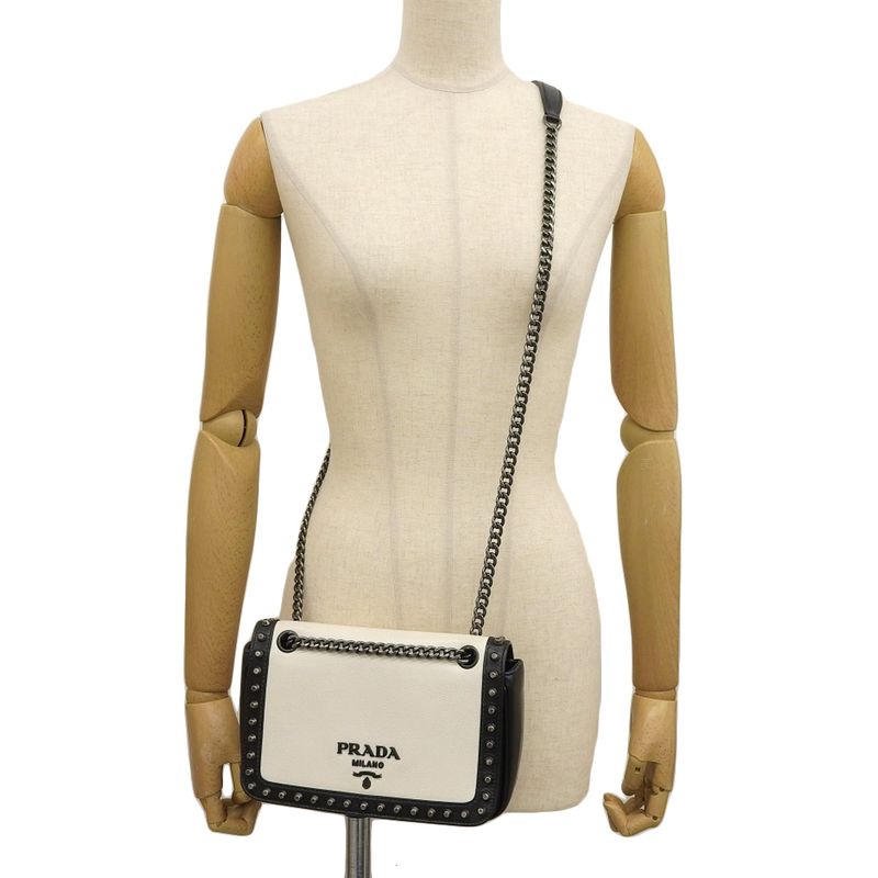 Prada Studded Chain Shoulder Bag