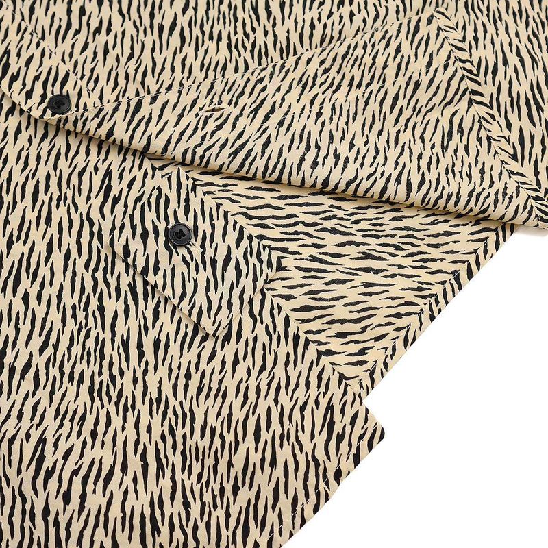 Saint Laurent Paris Short Sleeve Zebra Shirt 604908 Y1a74 Beige 37