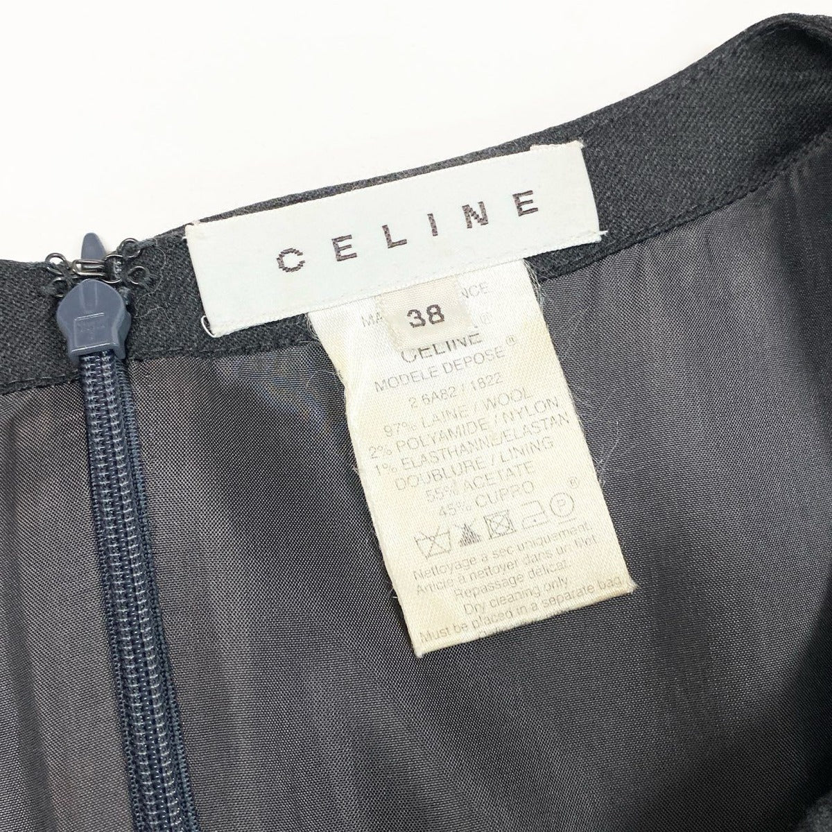 Celine A-line Dress with Carriage Belt 38 Gray Vintage — view 9