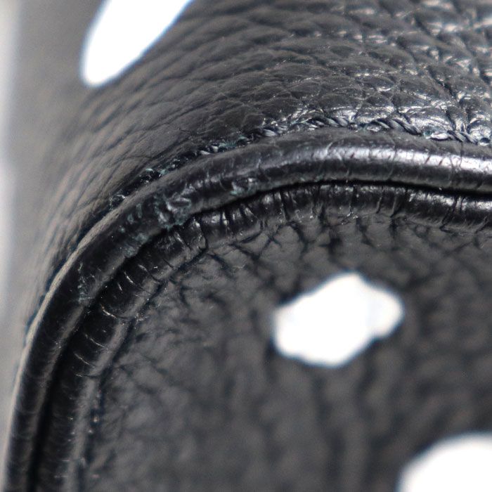 Louis Vuitton On The Go MM Yayoi Kusama Tote Bag Empreinte Black White M46389