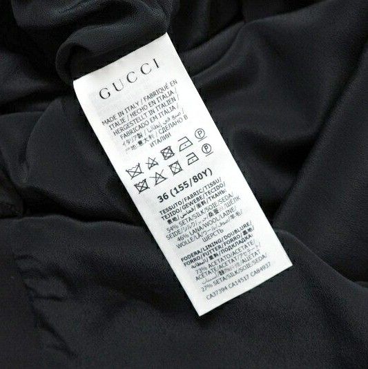 Gucci Dress Size 36 Silk Blend Wool Short Sleeves Tight Midi Dress Made In