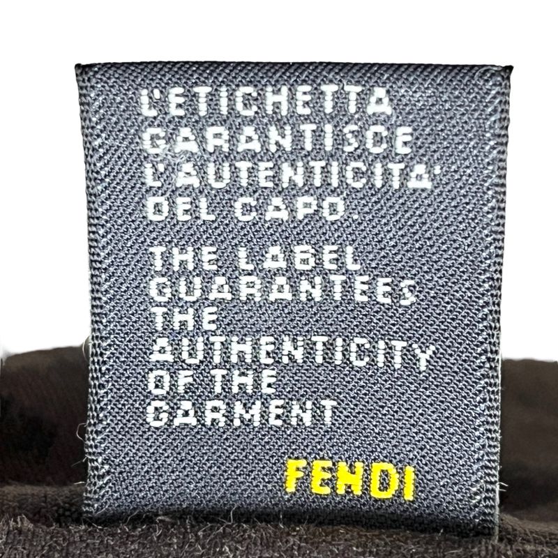 Fendi Tote Bag Canvas Zucca Pattern Leather Brown