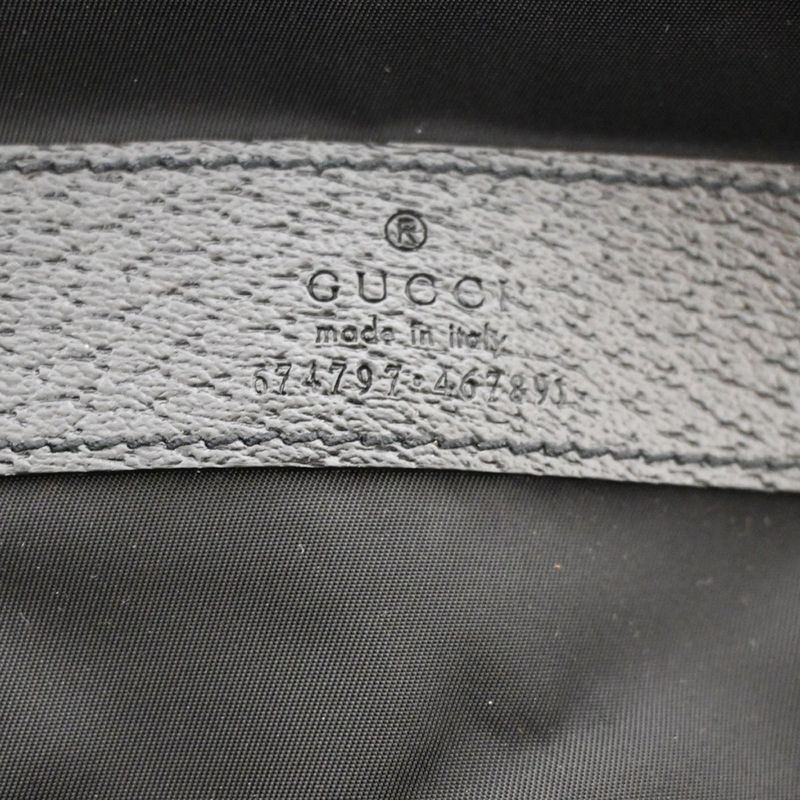 Gucci GG Travel Pouch Clothes Nylon Leather Black 33fa226