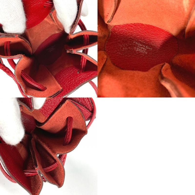 Hermes Pouch Vespa Pouch Leather Red