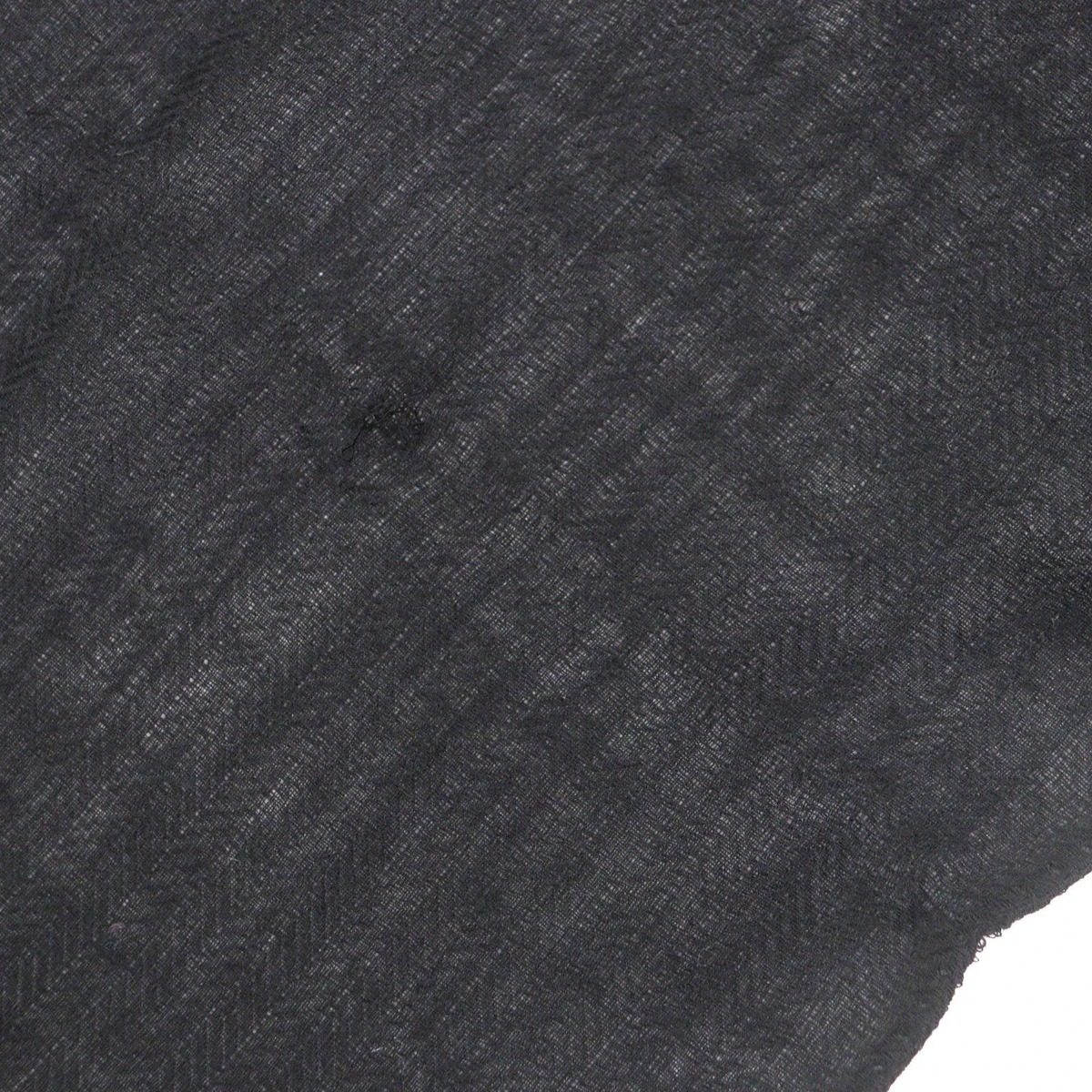 Hermes Cashmere Wool H Logo Large Scarf with Fringe Shawl Black — view 7