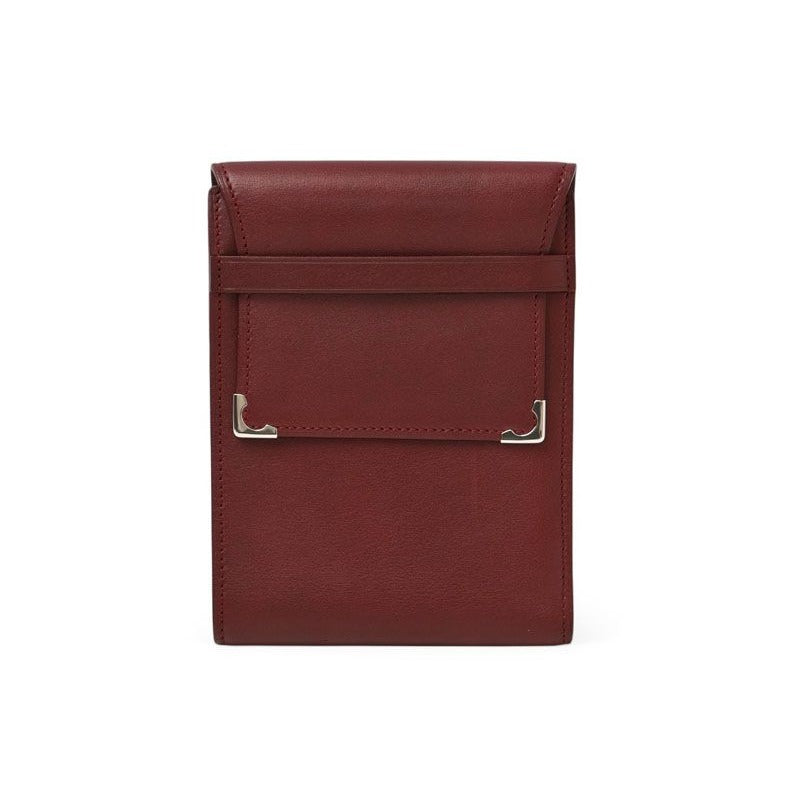 Cartier Fold Wallet Trifold Vintage Cabochon Line Calf Bordeaux — view 12