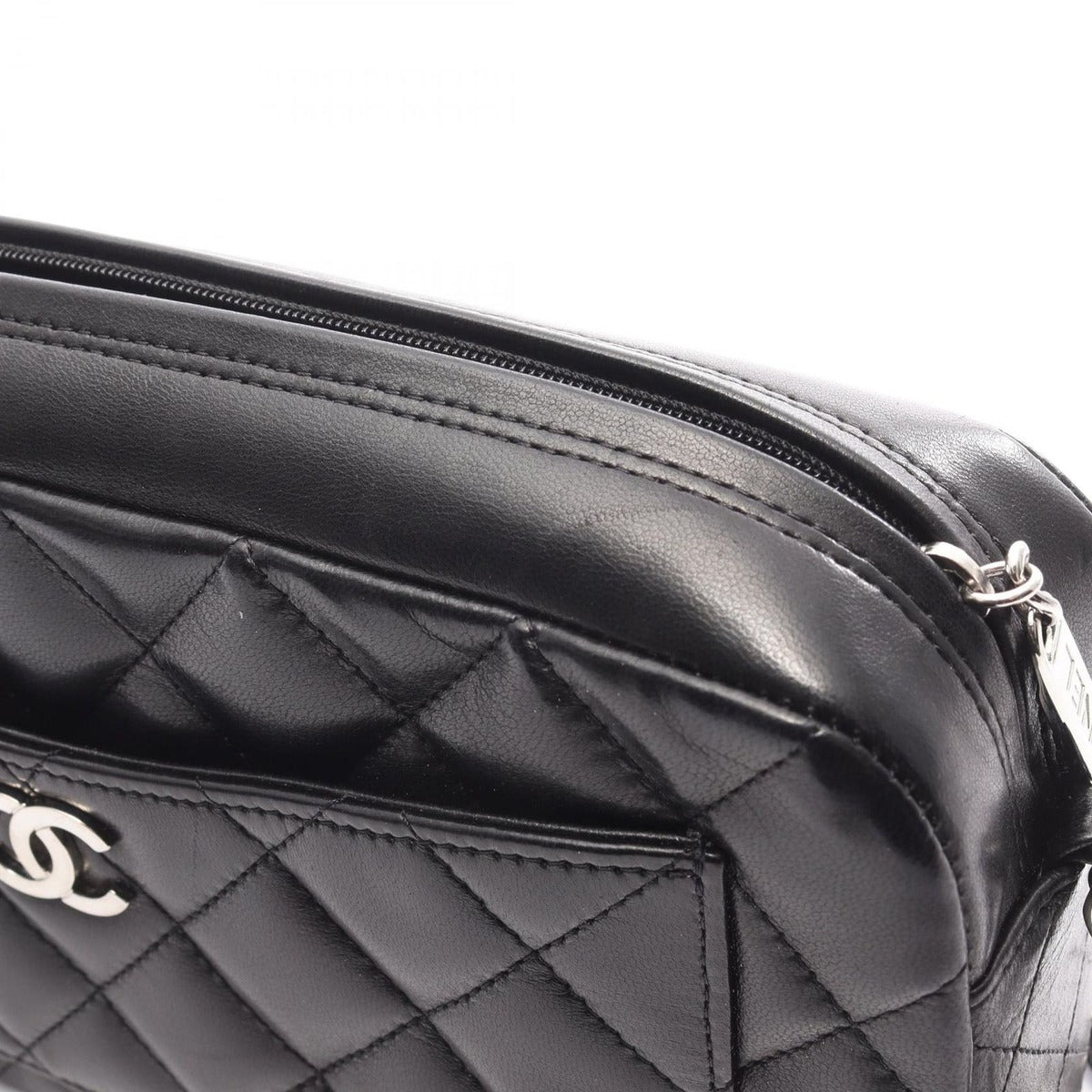 Chanel Shoulder Bag Quilted Black Lambskin — view 12