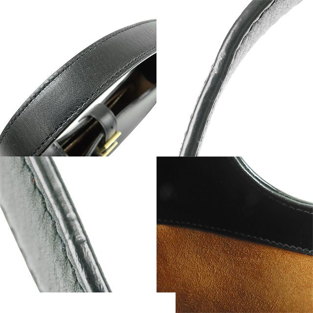 Saint Laurent le Fermoir Black Leather Hobo — view 8