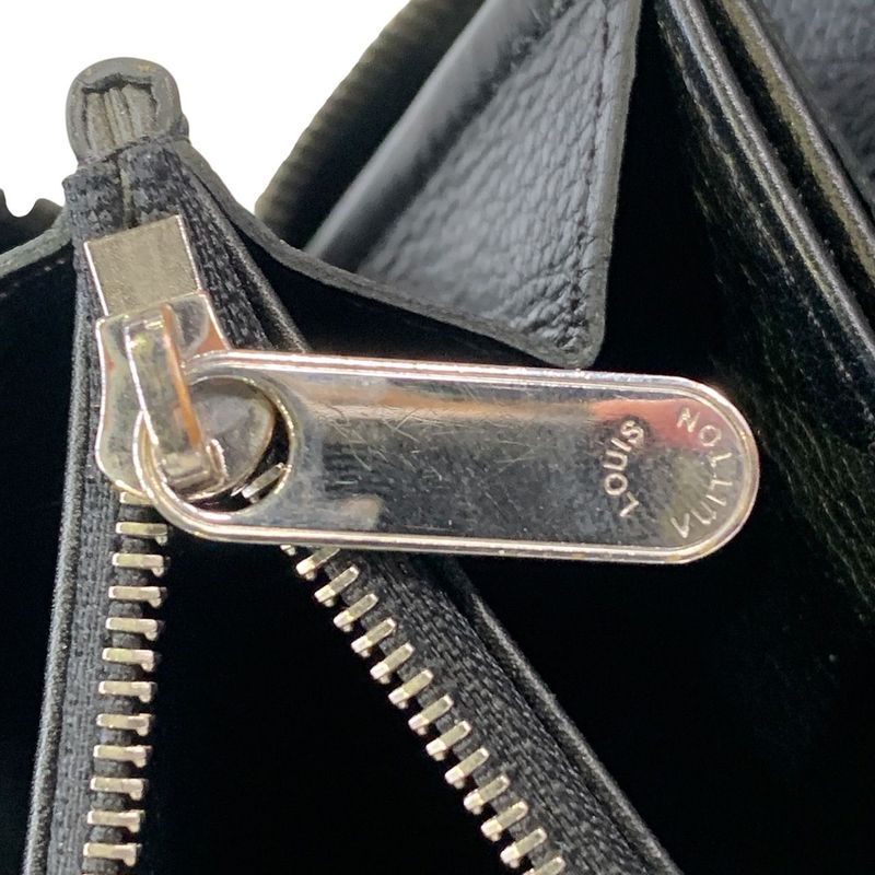 2829 Louis Vuitton Zippy Wallet Long Wallet M61867 Calf Leather Black Silver