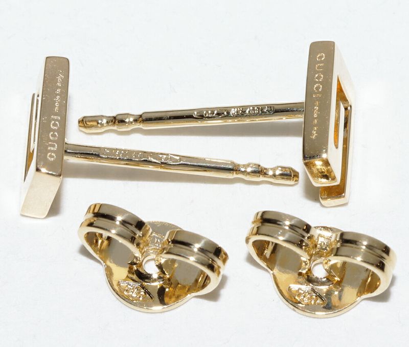 Gucci Earrings 18K Yellow Gold G Logo Studded Earrings