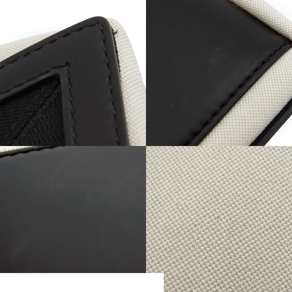 Balenciaga Navy Cabas Small Off White Black Cotton Canvas Pouch Tote — view 8