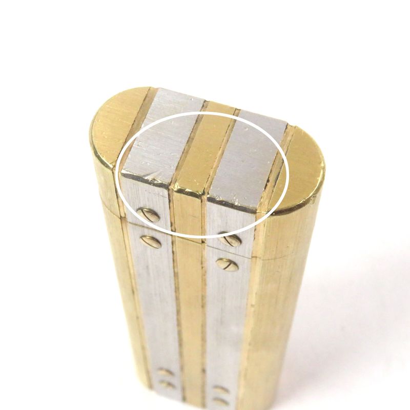 Cartier Santos De Cartier Oval Roller Type Smoking Accessory Gas Lighter Silver