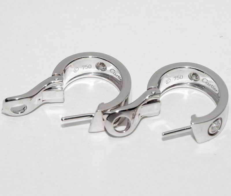Cartier Earrings 18K White Gold Diamond 6P Love Earrings