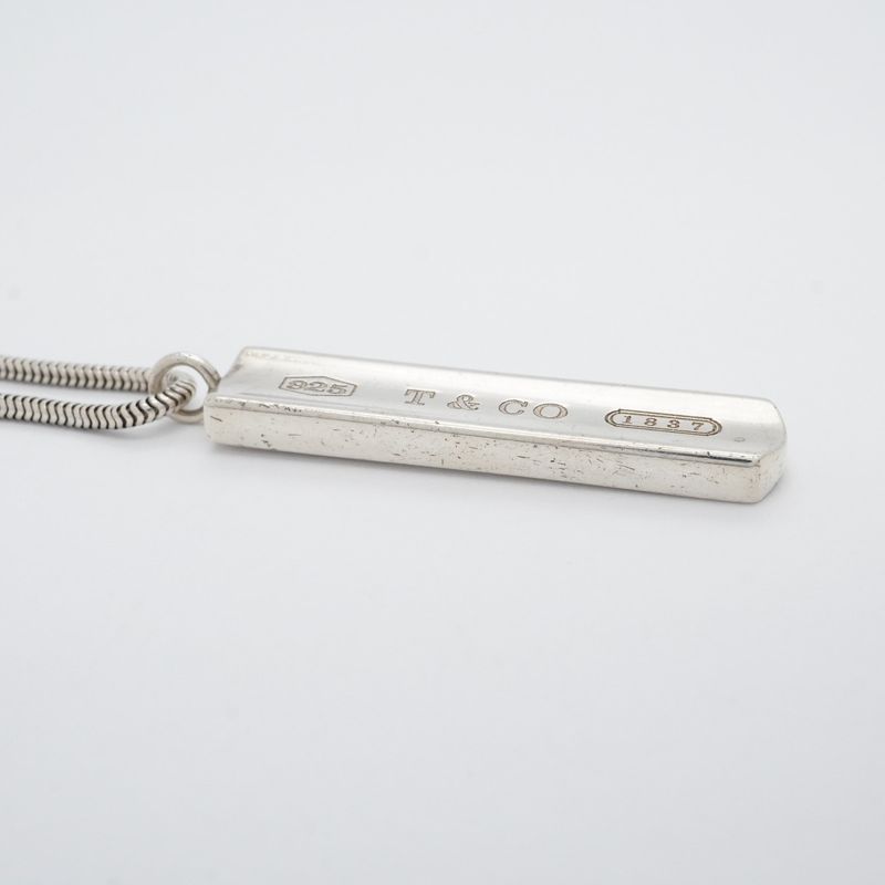 Tiffany & Co Necklace Narrow Bar 925 Silver Ladies