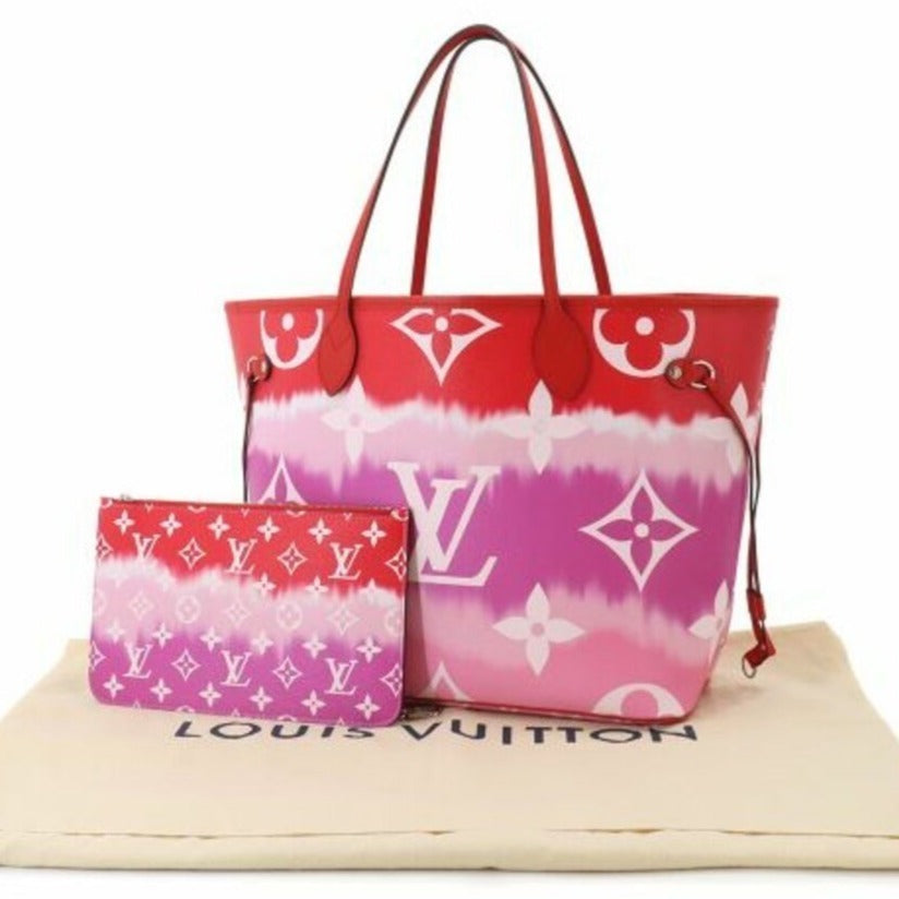 Louis Vuitton Neverfull Monogram Escale MM Tote Shoulder Bag Rouge Red