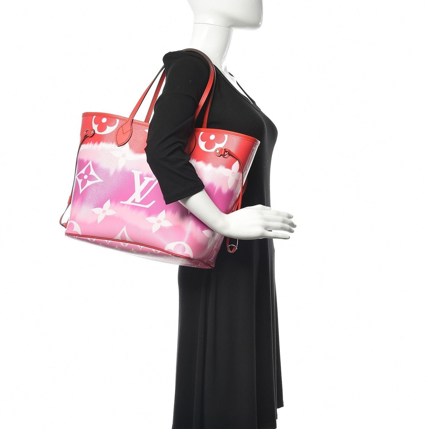 Louis Vuitton Neverfull Monogram Escale MM Tote Shoulder Bag Rouge Red
