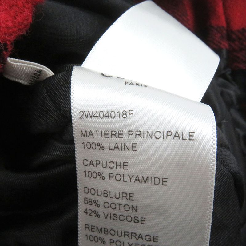 Celine 21AW 2w404018f Lumberjack Buffalo Check Cottoned Blouson Jacket Red
