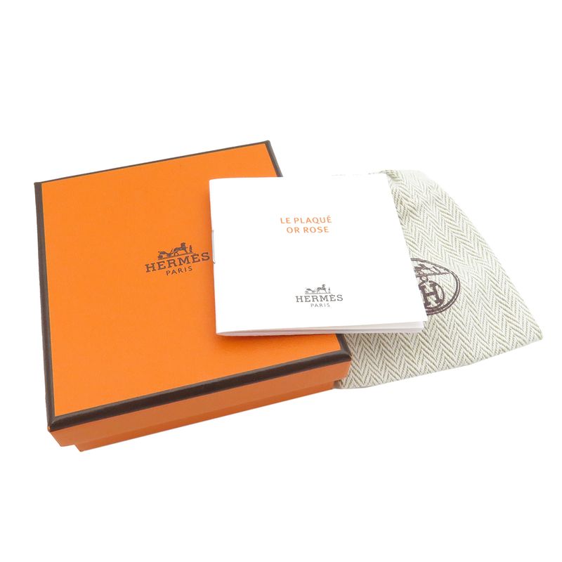 Hermes Earrings Mignon GP Enamel Black X Gold Hardware Chaine D'ancre Black [box