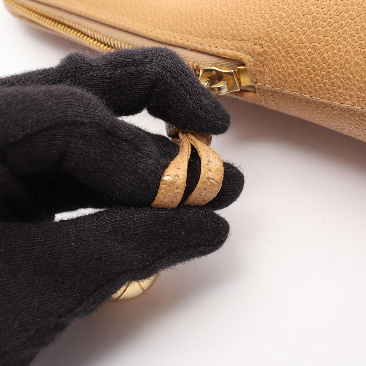 Chanel Tote CC Logo Beige Leather Calf CC Coco Ball Shoulder — view 14