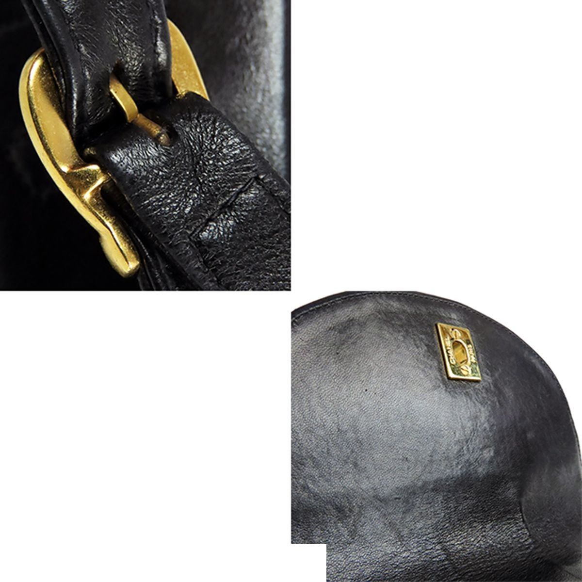 Chanel Backpack Black Gold Lambskin Quilted Dumas Chain Vintage — view 8
