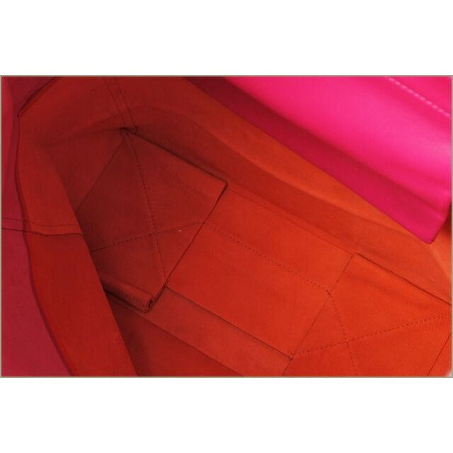 Celine Tote Cabas Bi-cabas Calf Bicolor Hibiscus Orange — view 7