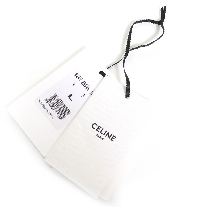 Celine 2adw6824v 100% Wool Triomphe Crew Neck Long Sleeve Knit Sweater Brownish