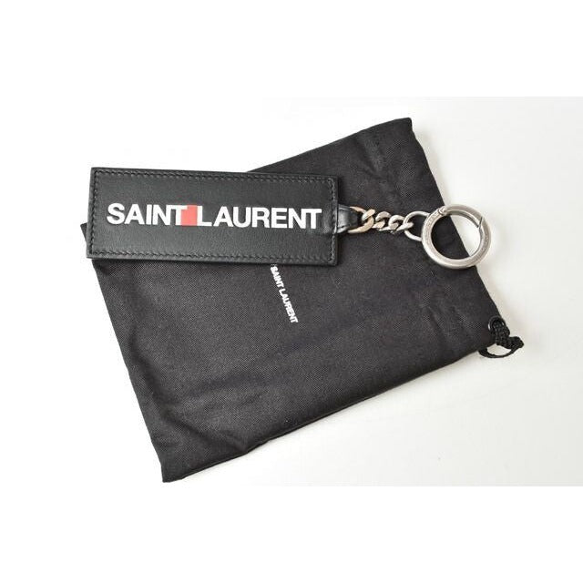 Saint Laurent Key Ring Holder YSL Logo Black — view 7