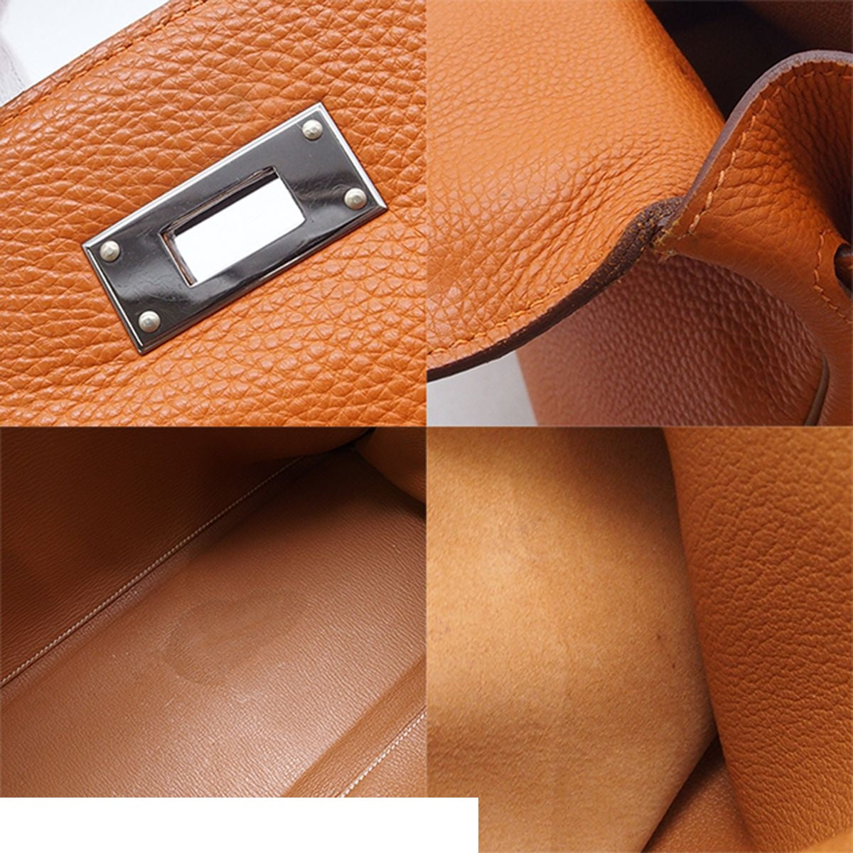 Hermes Kelly 35 Potiron Silver Togo Retourne 2-Way Shoulder Bag — view 8