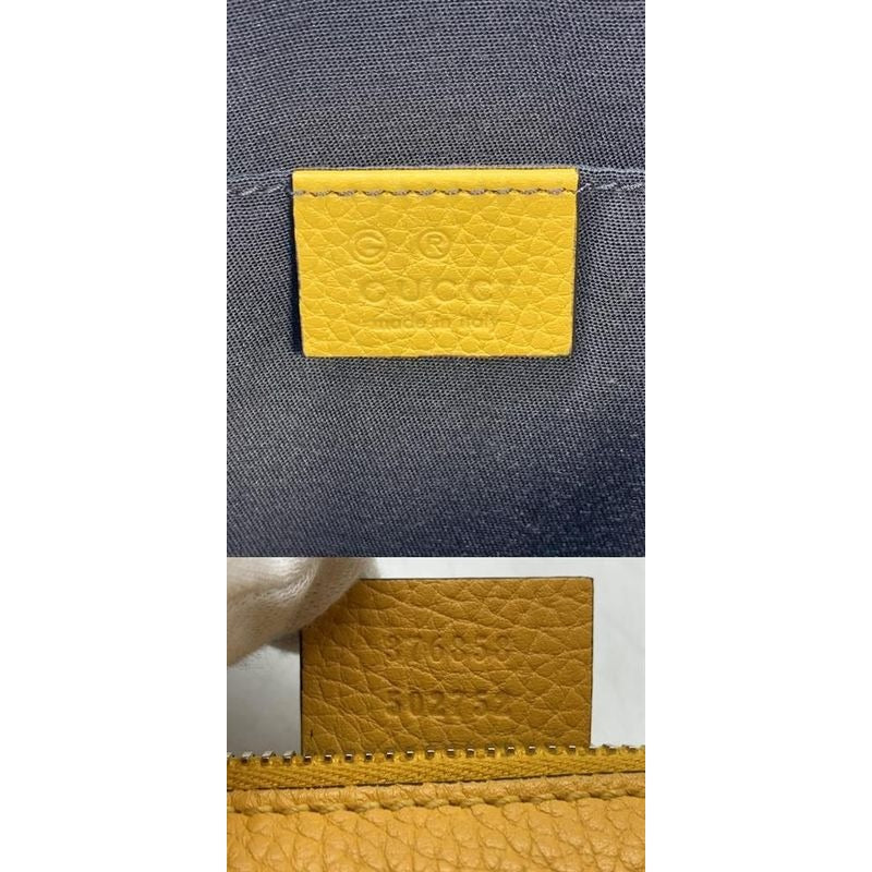 Gucci Clutch Bag Yellow Fringe Bamboo Second 1573 — view 10