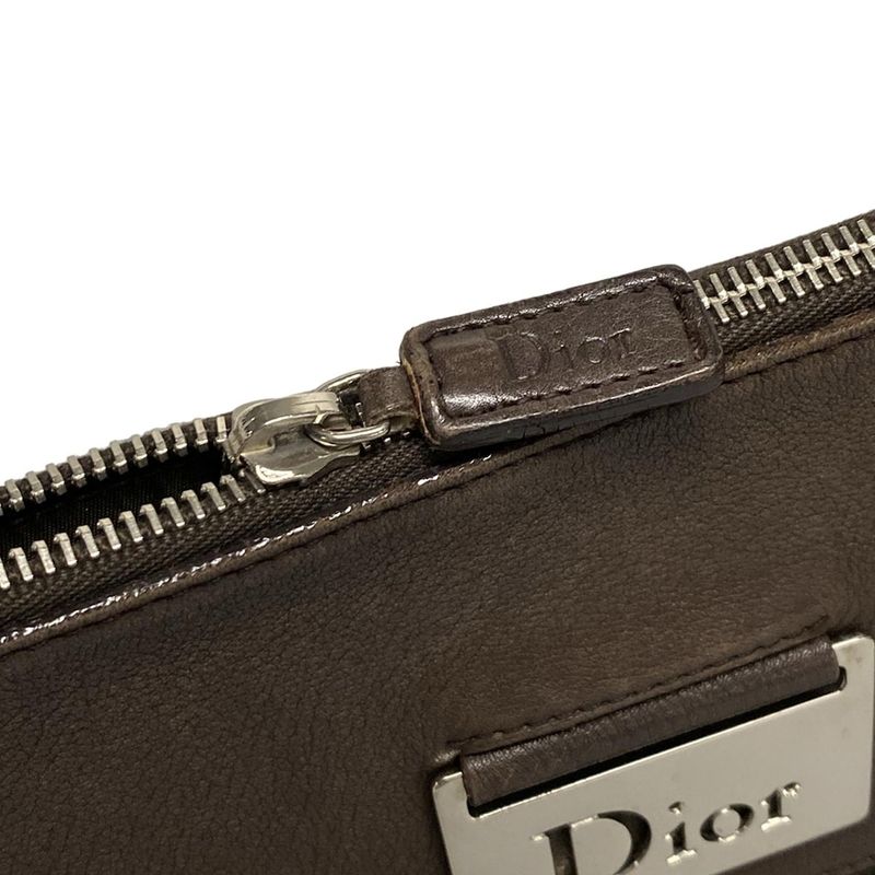 Dior/christian Dior Shoulder Bag Street Chictrotter Dark Brown Leather