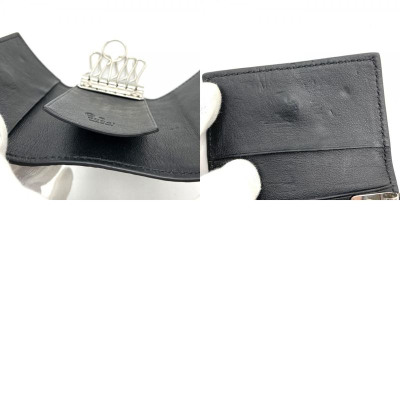 Gucci 150402 Key Case Key Guccissima Leather Black Ladies Men