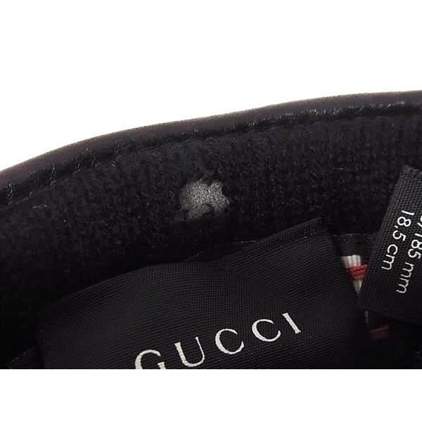 Gucci GG Marmont Lambskin Gloves Size 7 1/2 Black Aw1911 — view 6