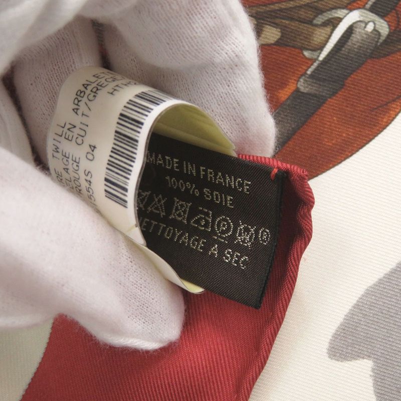 Hermes Carré 90 Attelage EN Arbalete Arched Linked Silk Multicolor Scarf 1546