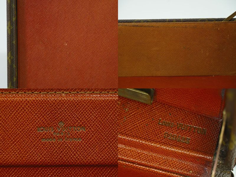 Authentic Louis Vuitton LV President Monogram Attache Case Handbag Brown M53012