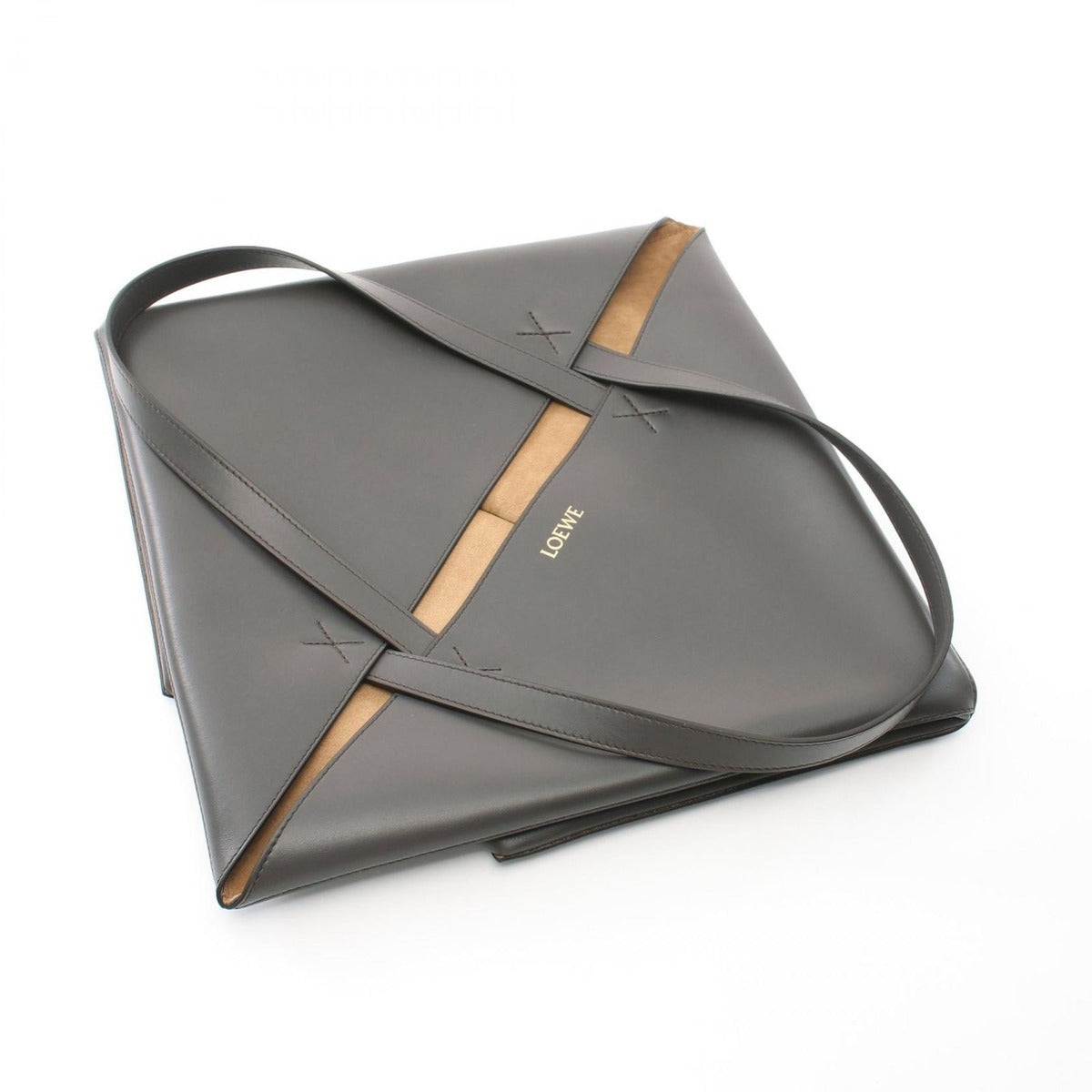 Loewe Tote Puzzle Fold Dark Gray Leather — view 5
