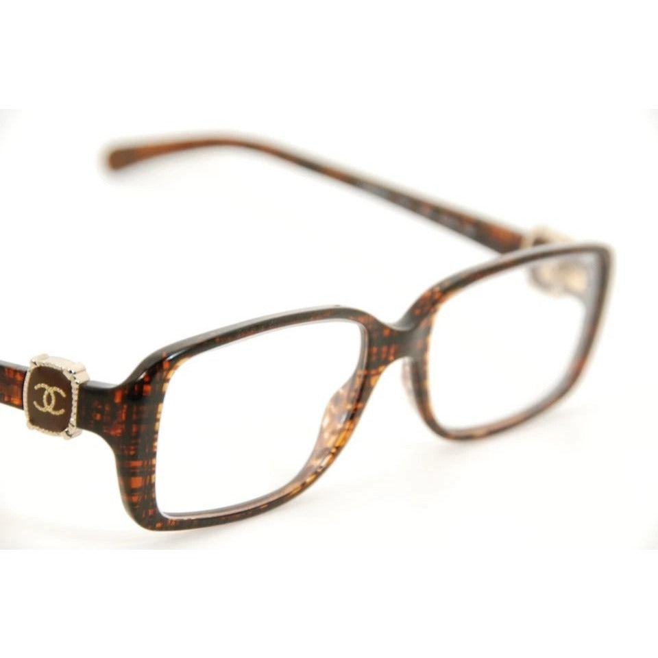 Chanel Glasses 3185 c.1204 52mm Brown Tweed Frames Italy RX