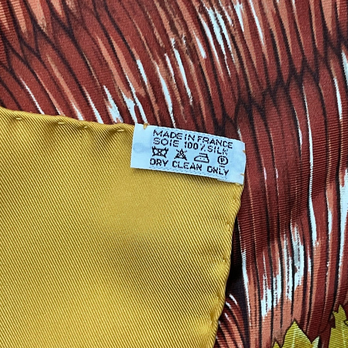Hermes Scarf Silk Carre 90 Vendanges Grape Harvest Pattern Yellow — view 8