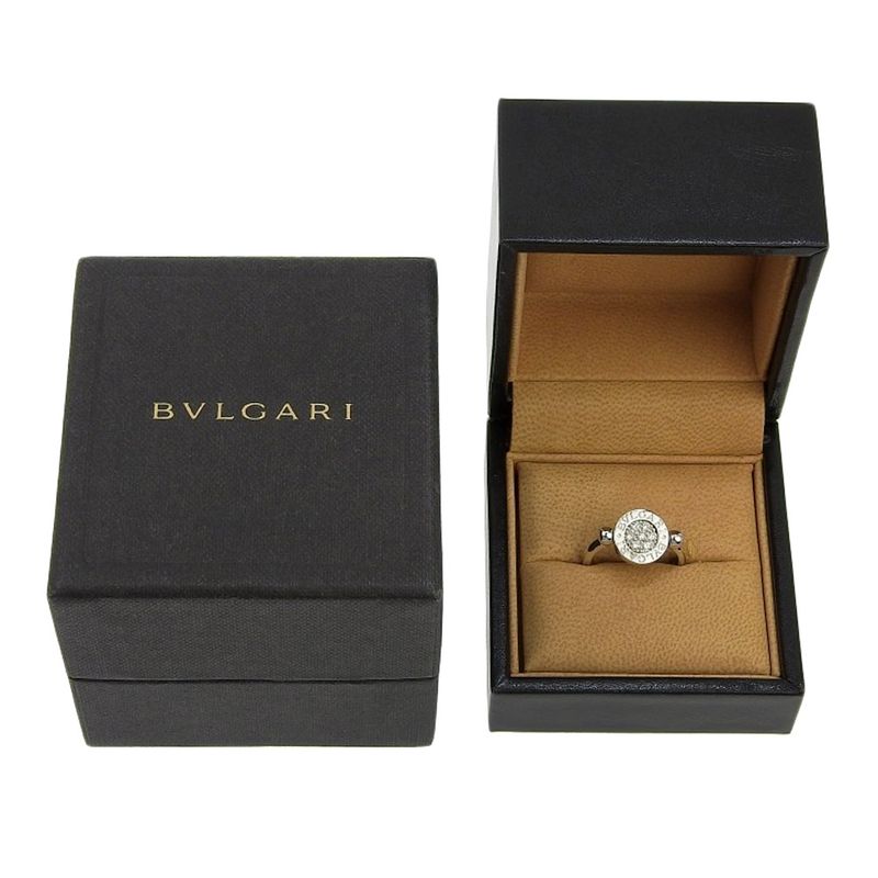 Bvlgari Bulgari Flip 18kwhite Gold × Lapis Lazuli × Diamonds #10.5 Ladies 6.3g