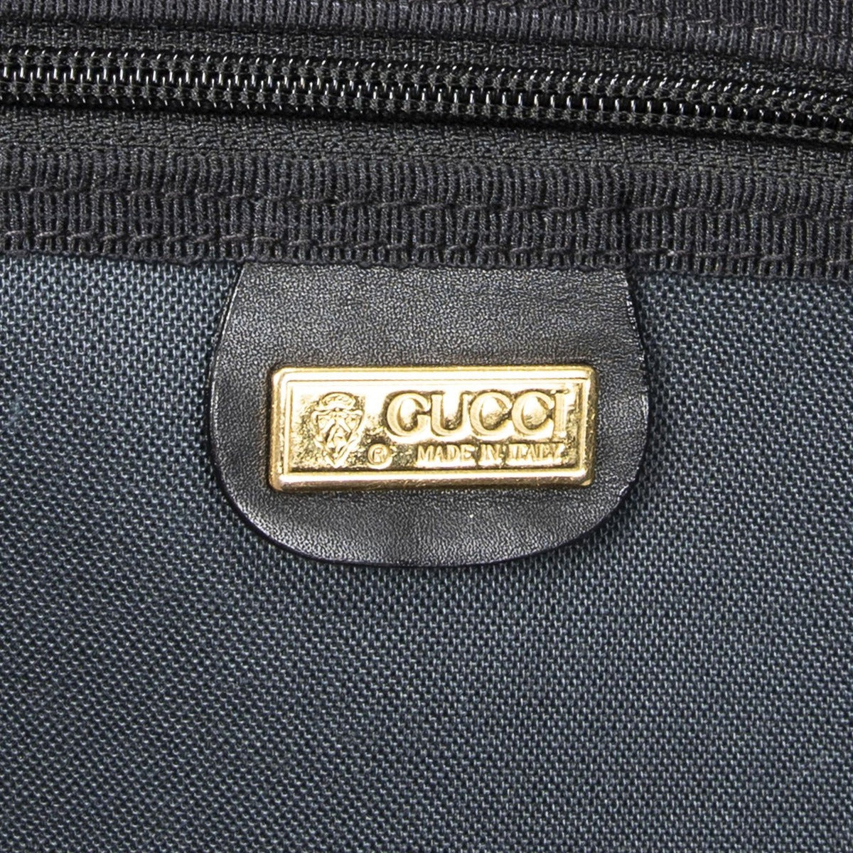 Gucci Vintage Large Travel Shoes Black Micro Guccissima Canvas AB — view 10