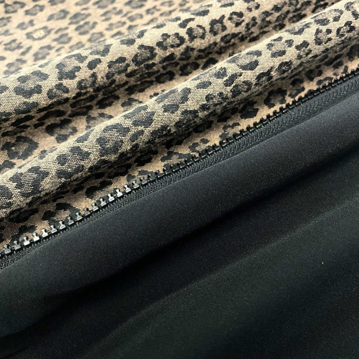 Fendi Ib6 Logo Leopard Pattern Reversible Coat Outer Zip Up Brown — view 12
