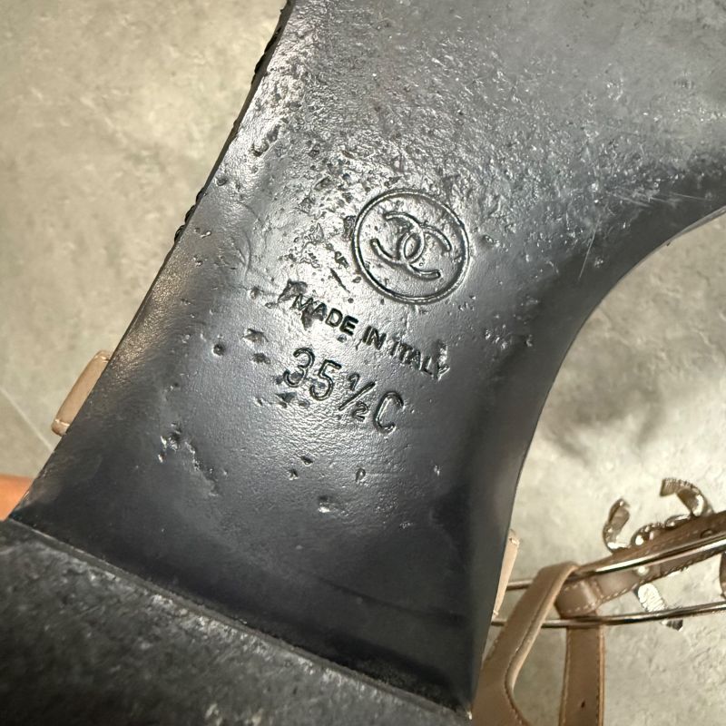 Chanel Thong Sandals Matelasse Coco Mark Flat Shoes Sandals Black Beige Silver