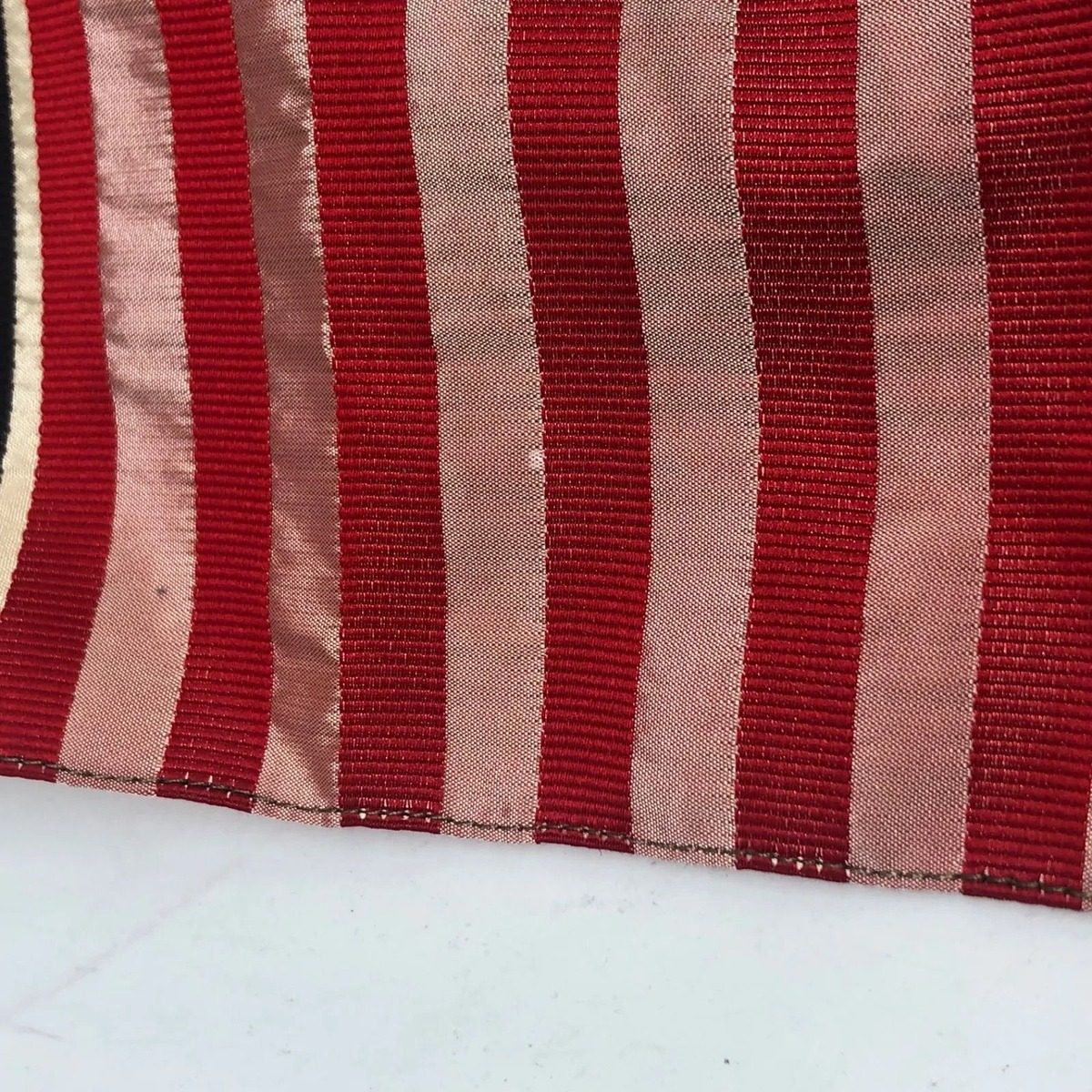 Chanel Shawl Scarf Striped Red CC Logo — view 9