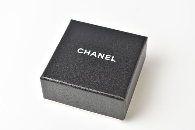 Chanel Earrings CC Rhinestones Light Blue Gold