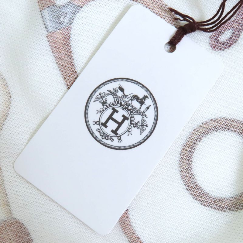 Hermes 24SS 4e4527dn Panoply De Cuir 100% Cotton Deer Crew Neck Short Sleeve